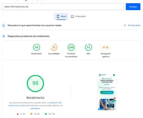 PageSpeed capture